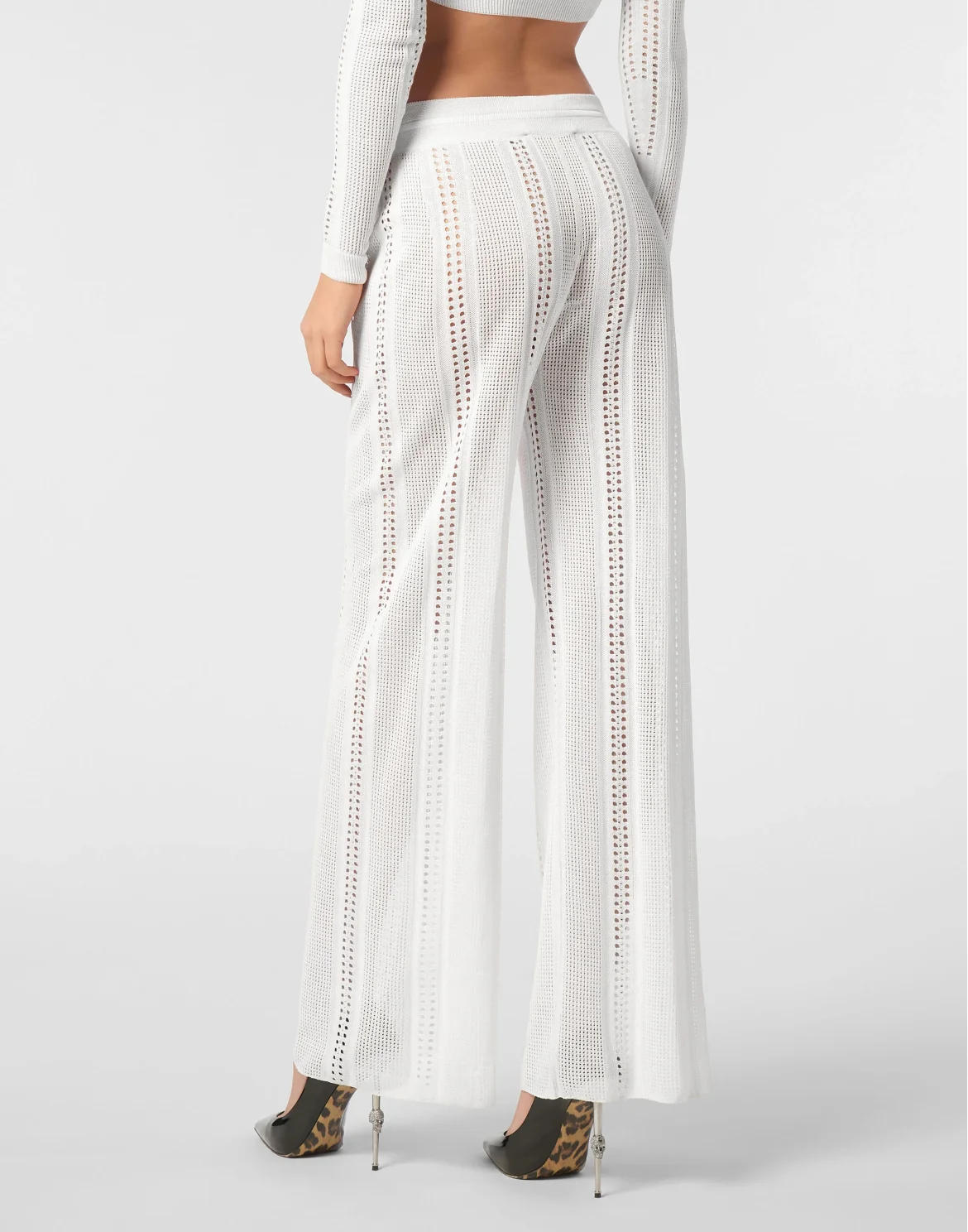 Knit Flare Trousers, цвет: Белый