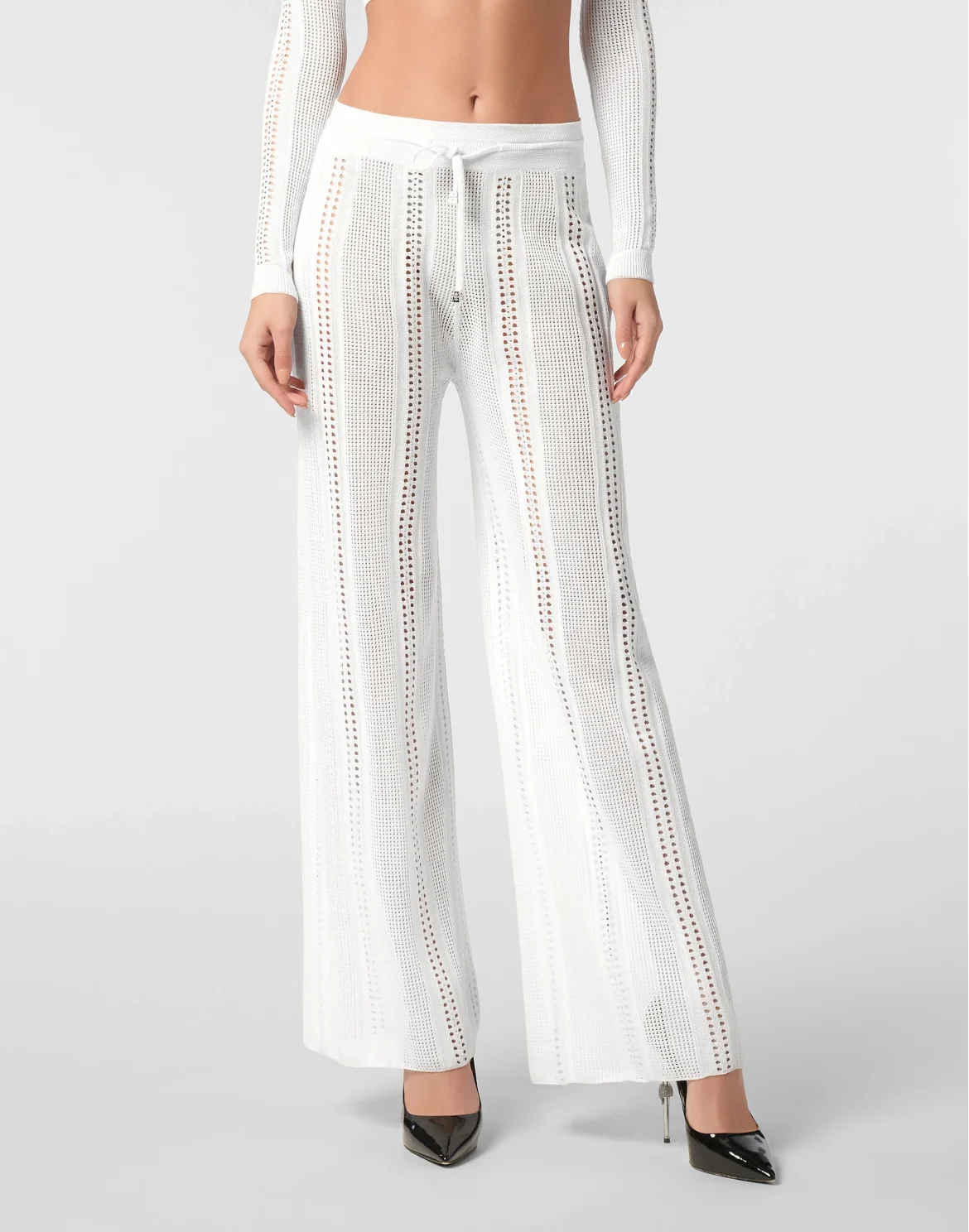 Knit Flare Trousers, цвет: Белый