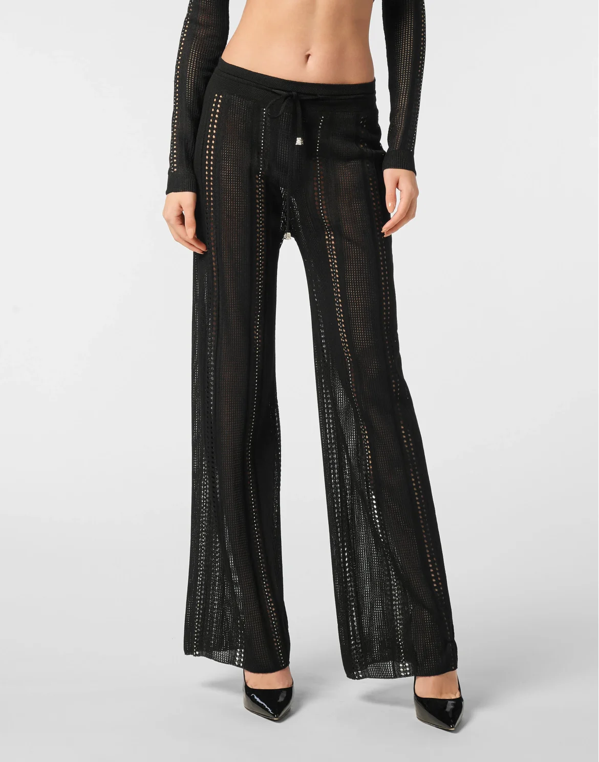 Knit Flare Trousers, цвет: Черный