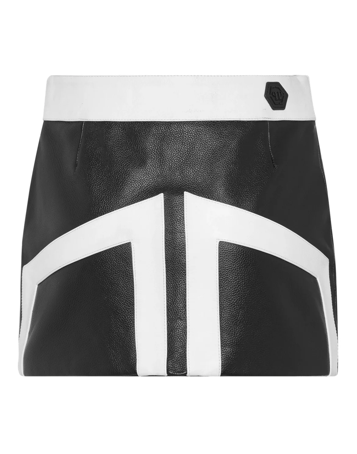 Leather  Moto Biker Mini Skirt, цвет: Черный