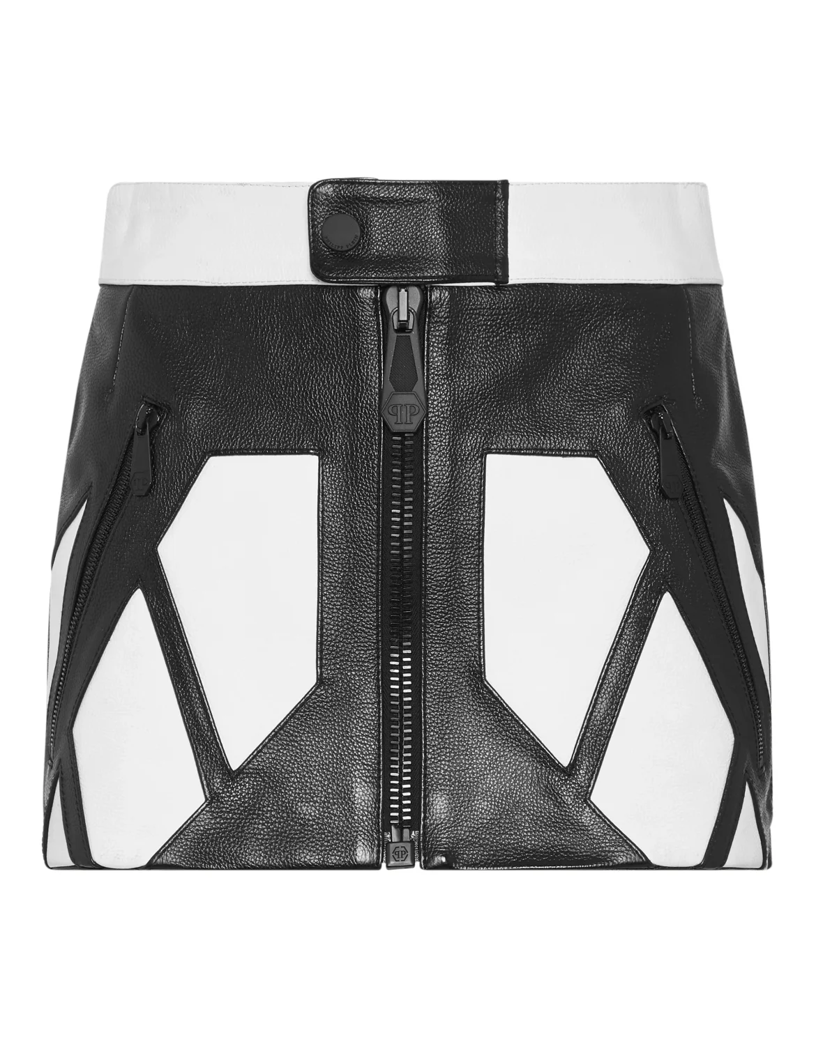 Leather  Moto Biker Mini Skirt, цвет: Черный