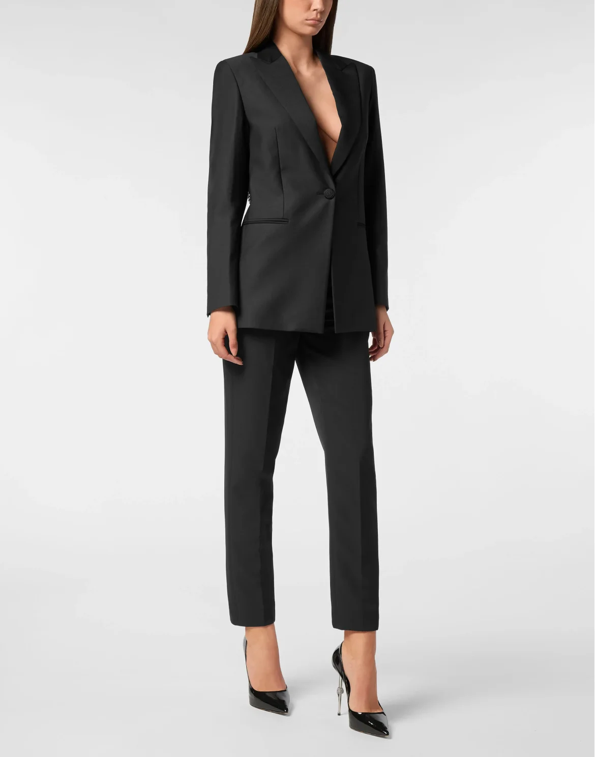 Wool Blazer Boyfriend Fit Face Strass, цвет: Черный