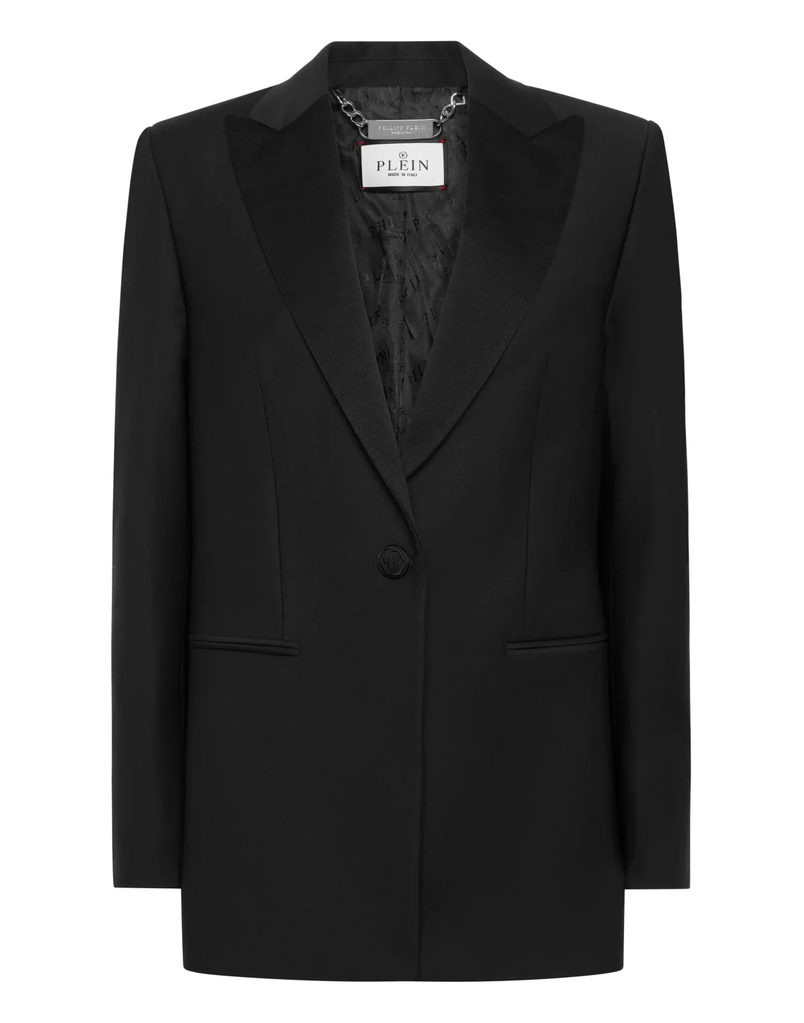 Wool Blazer Boyfriend Fit Face Strass, цвет: Черный
