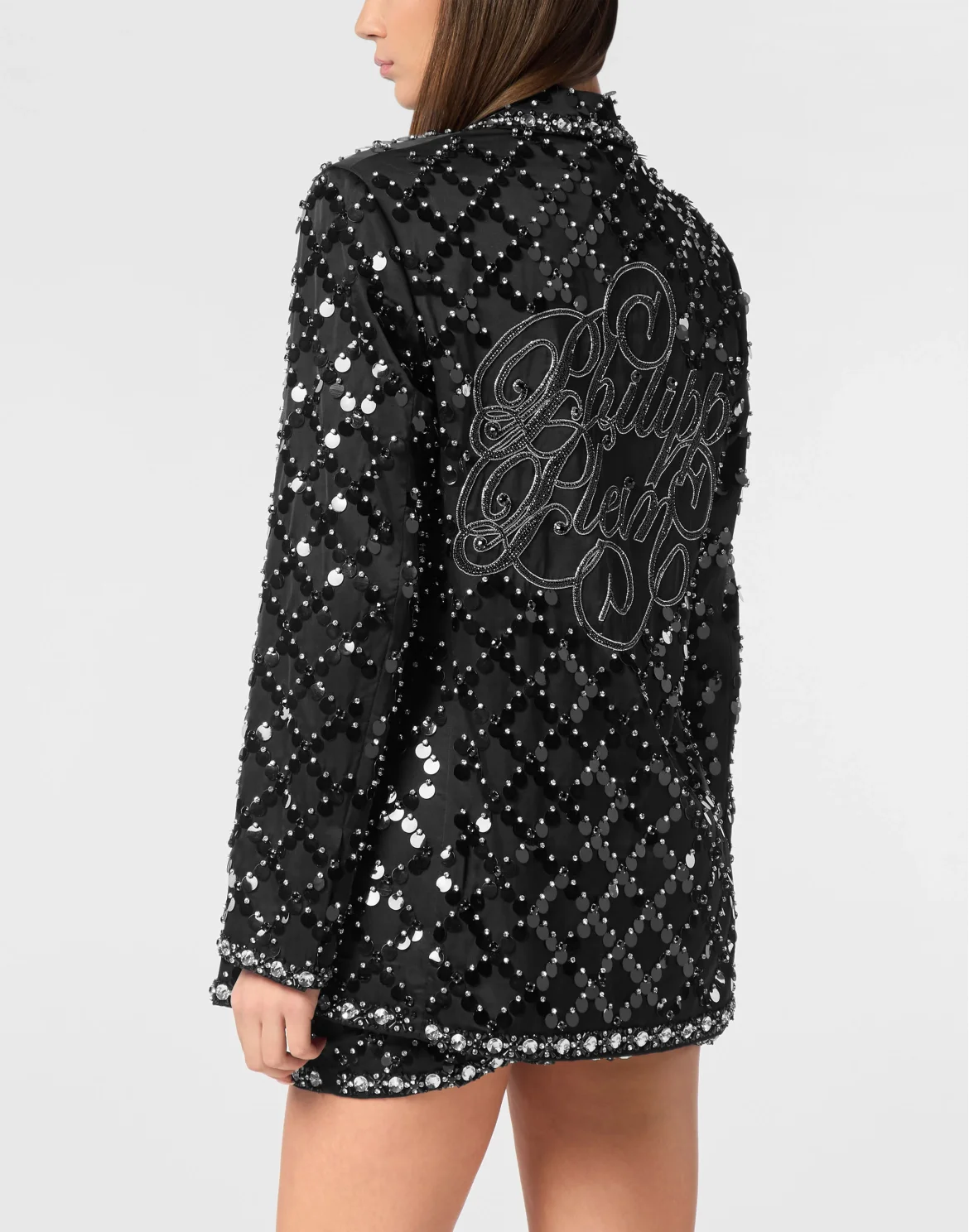 Blazer Boyfriend Fit Plein Paillettes, цвет: Черный