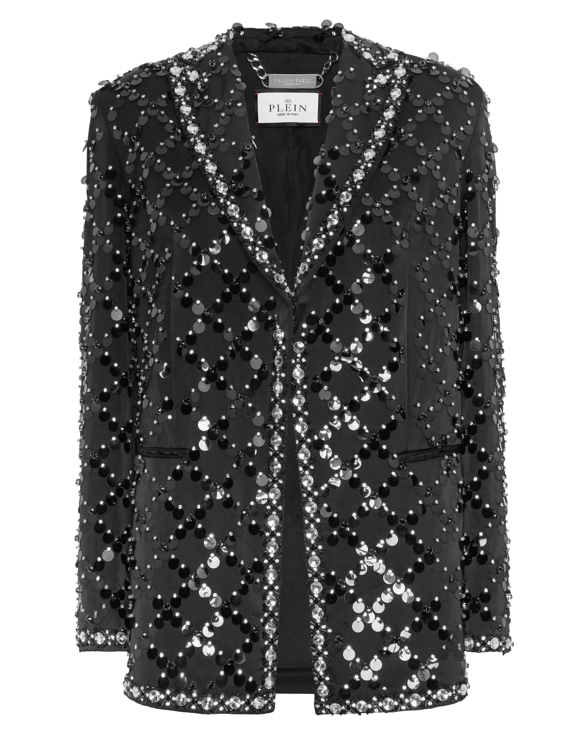 Blazer Boyfriend Fit Plein Paillettes, цвет: Черный