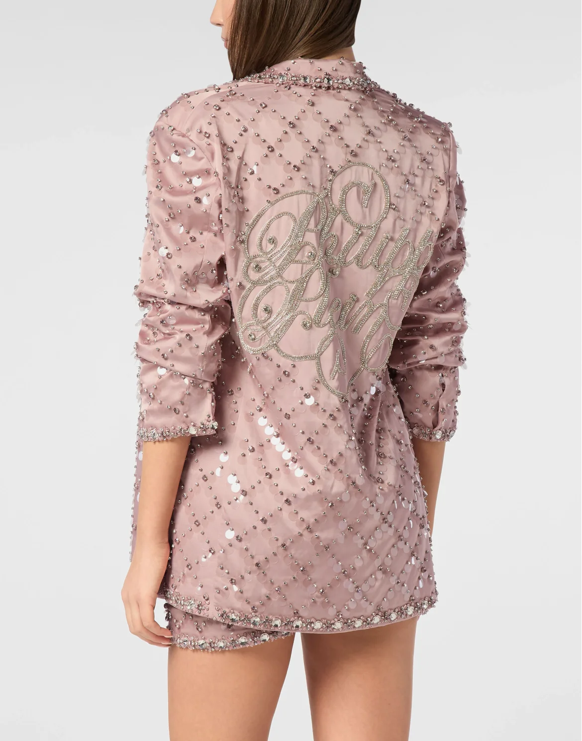 Blazer Boyfriend Fit Plein Paillettes, цвет: Бежевый