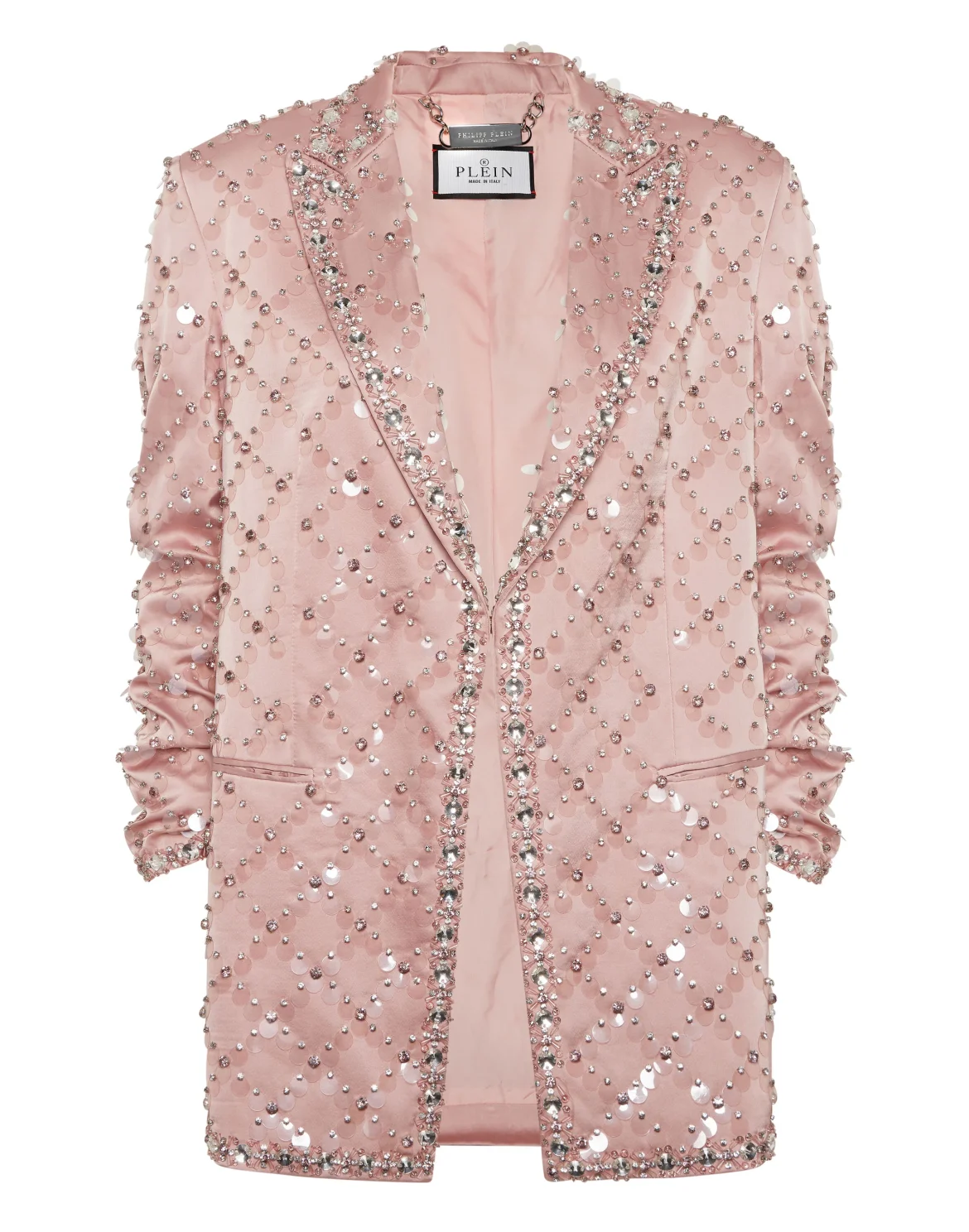 Blazer Boyfriend Fit Plein Paillettes, цвет: Бежевый