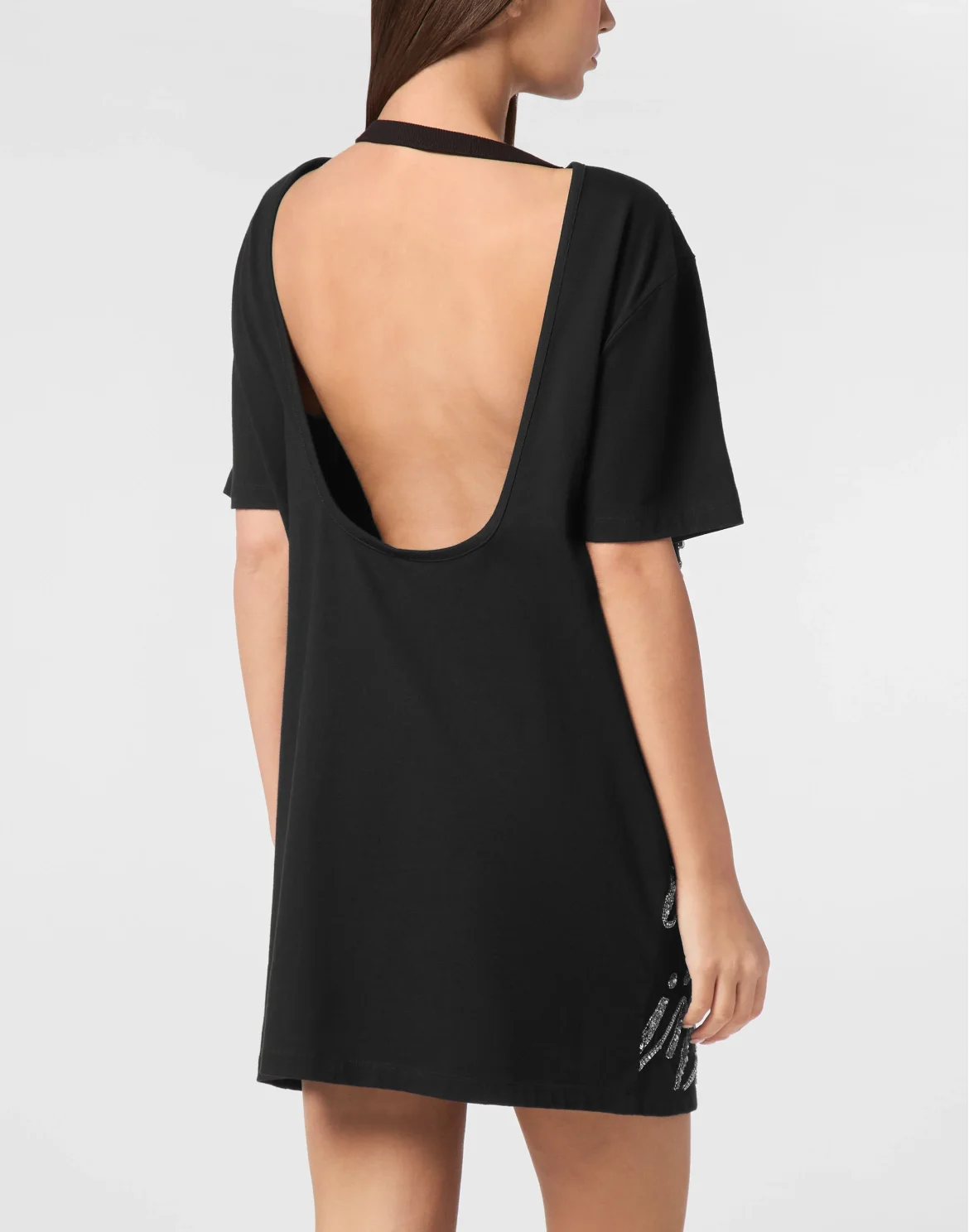 T-shirt Short Dress Signature Strass, цвет: Черный