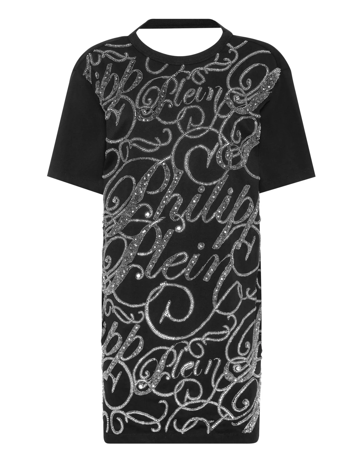 T-shirt Short Dress Signature Strass, цвет: Черный