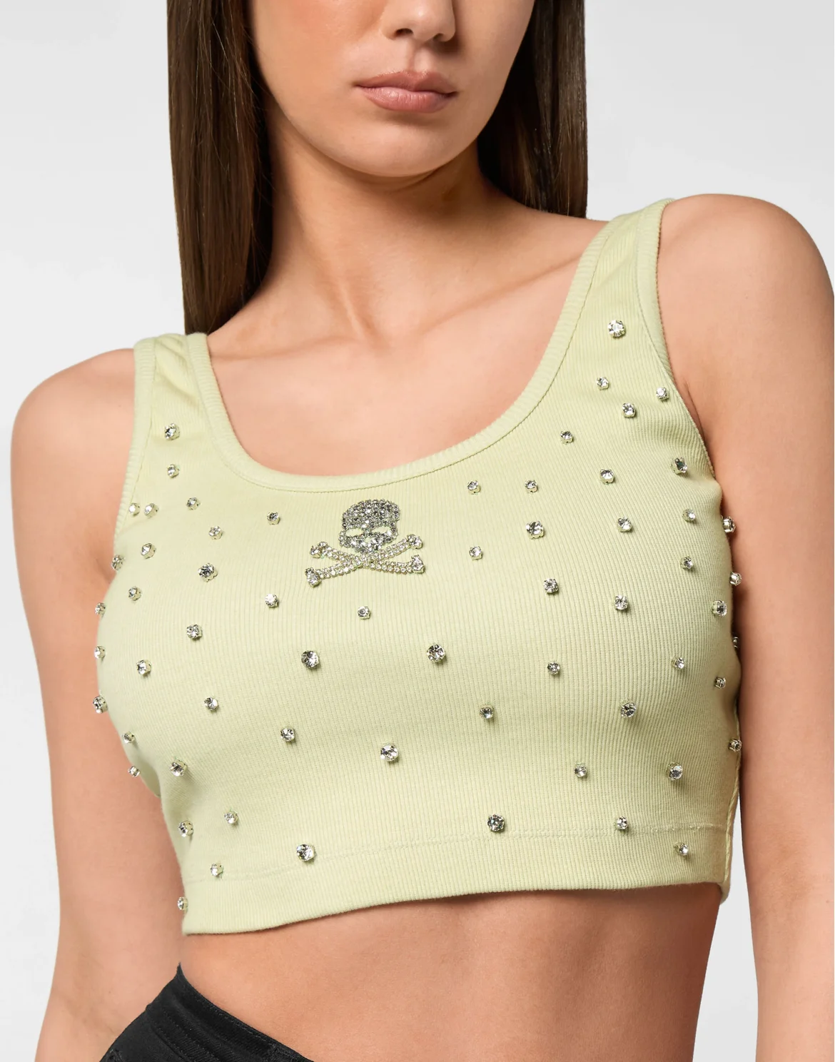 Jersey Rib Cropped Top Stones, цвет: Зеленый