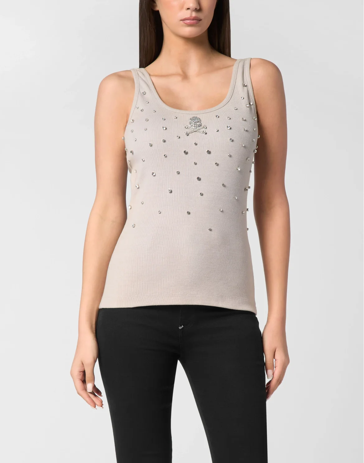 Jersey Rib Tank top Stones, цвет: Серый