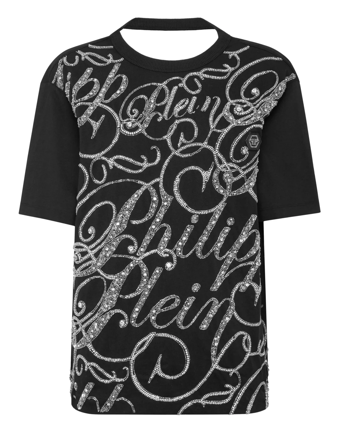 T-Shirt Man Fit Strass, цвет: Черный