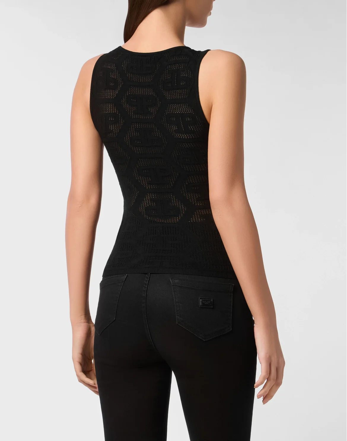 Knit Tank Top Monogram, цвет: Черный
