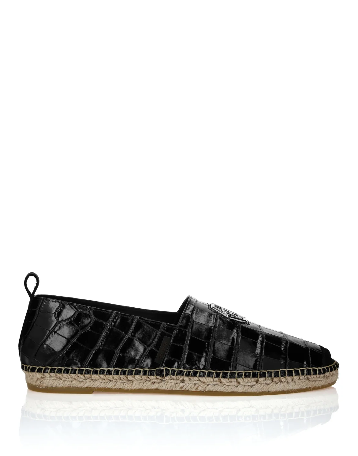 Leather Espadrillas Crocco Print Hexagon, цвет: Черный
