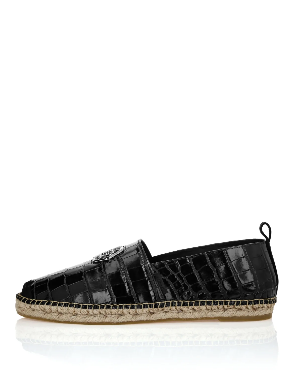 Leather Espadrillas Crocco Print Hexagon, цвет: Черный