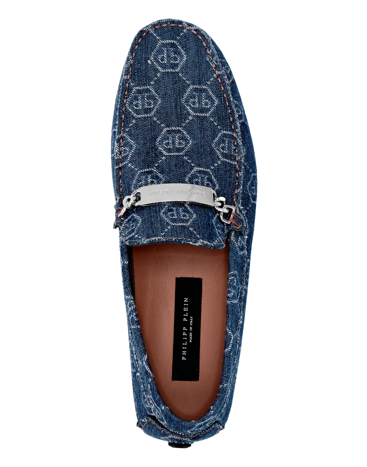 Denim Moccasin Monogram, цвет: Синий