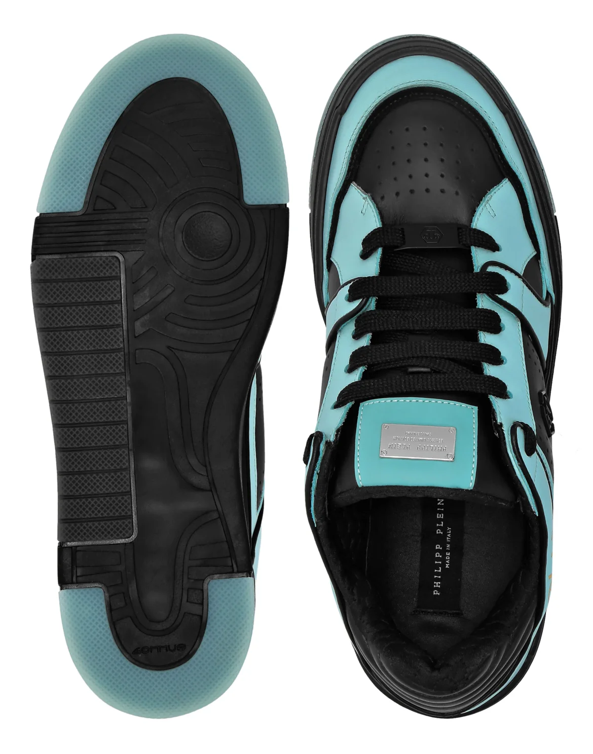 Mix Leather Lo-Top Sneakers Hexagon, цвет: Черный