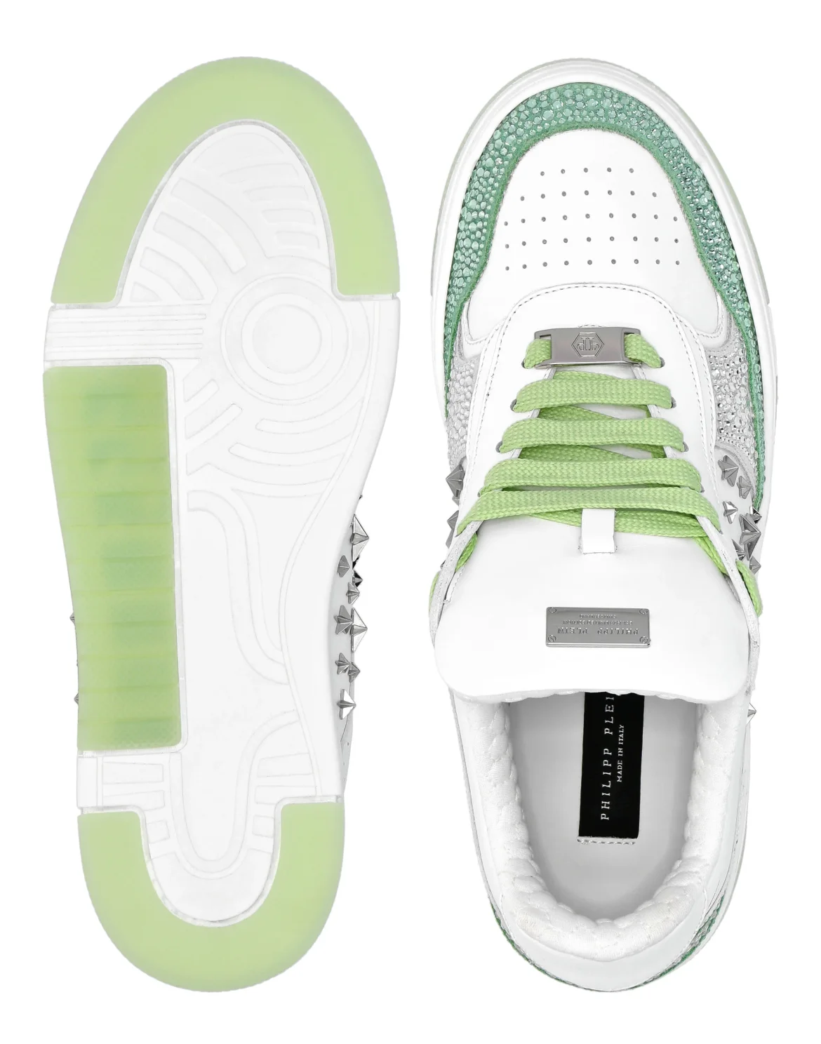 Low-Top Sneakers Mix Studs Star, цвет: Зеленый