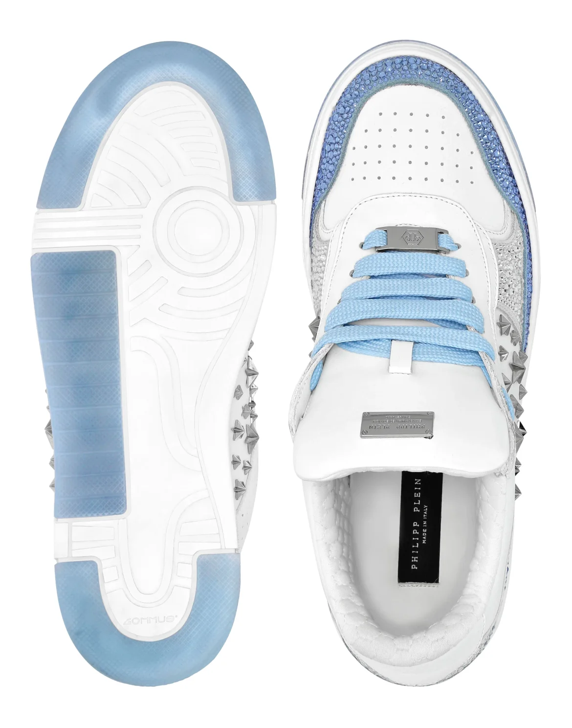 Low-Top Sneakers Mix Studs Star, цвет: Голубой