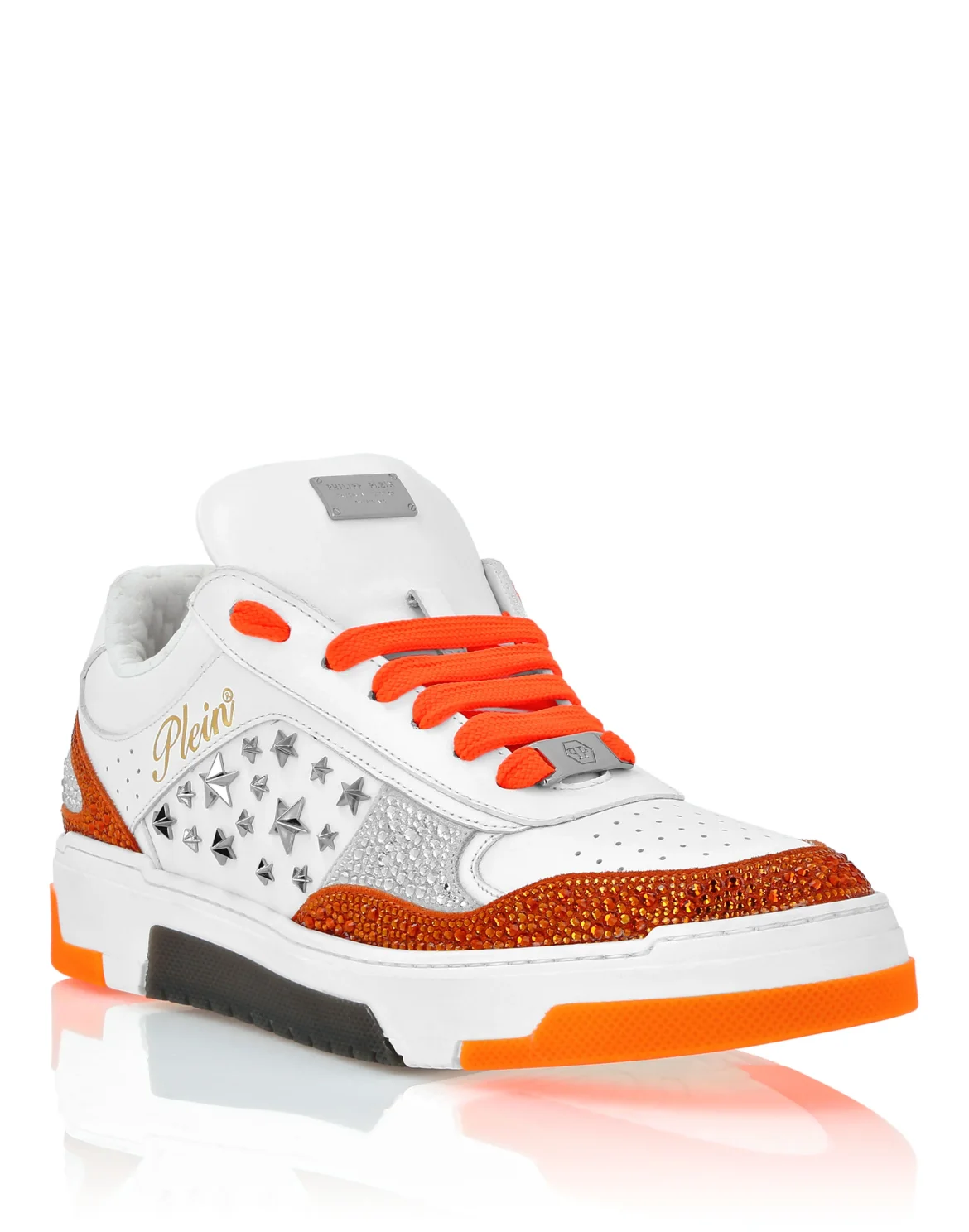 Low-Top Sneakers Mix Studs Star, цвет: Оранжевый
