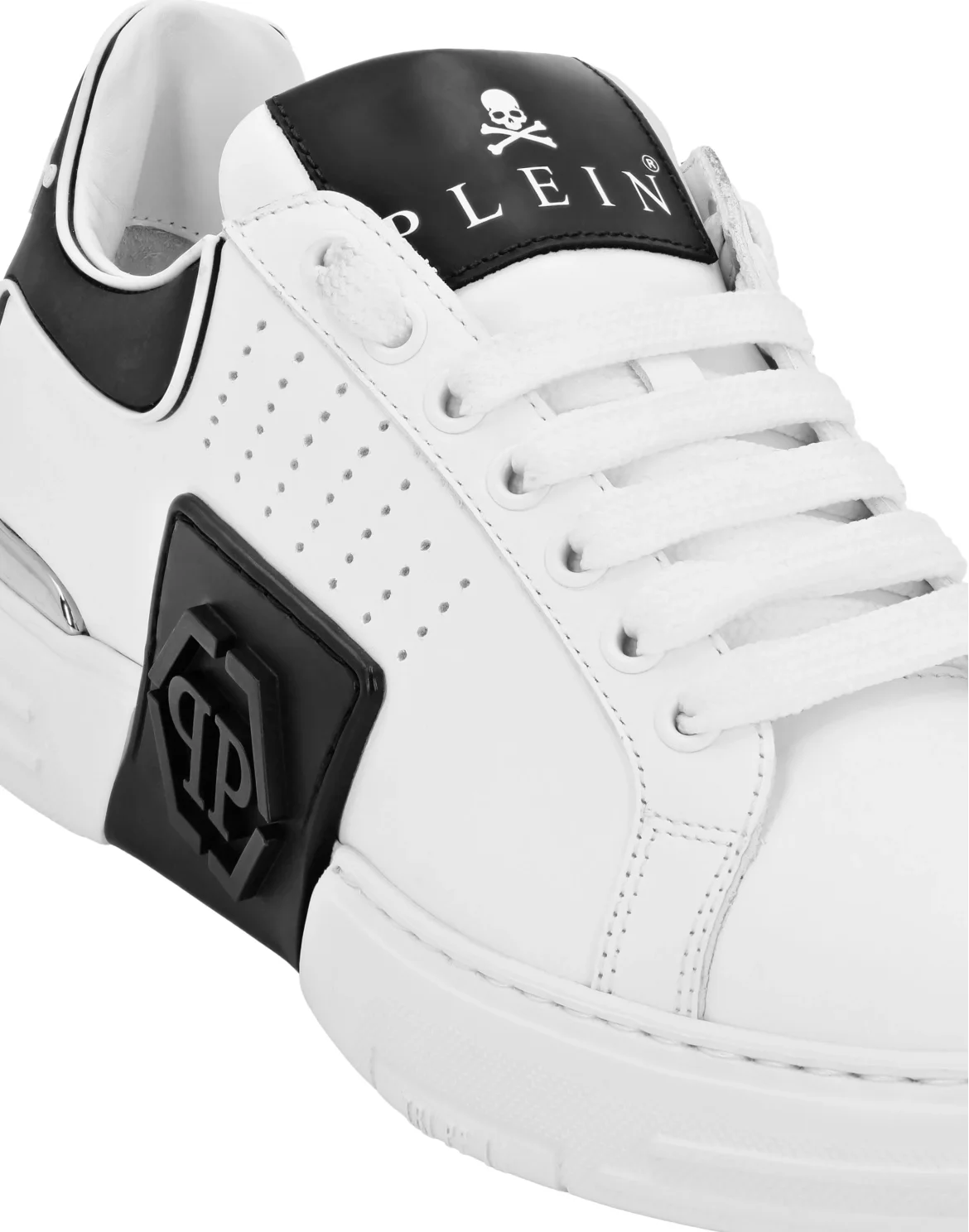 Nappa Leather Sneakers Low Top Hexagon, цвет: Белый