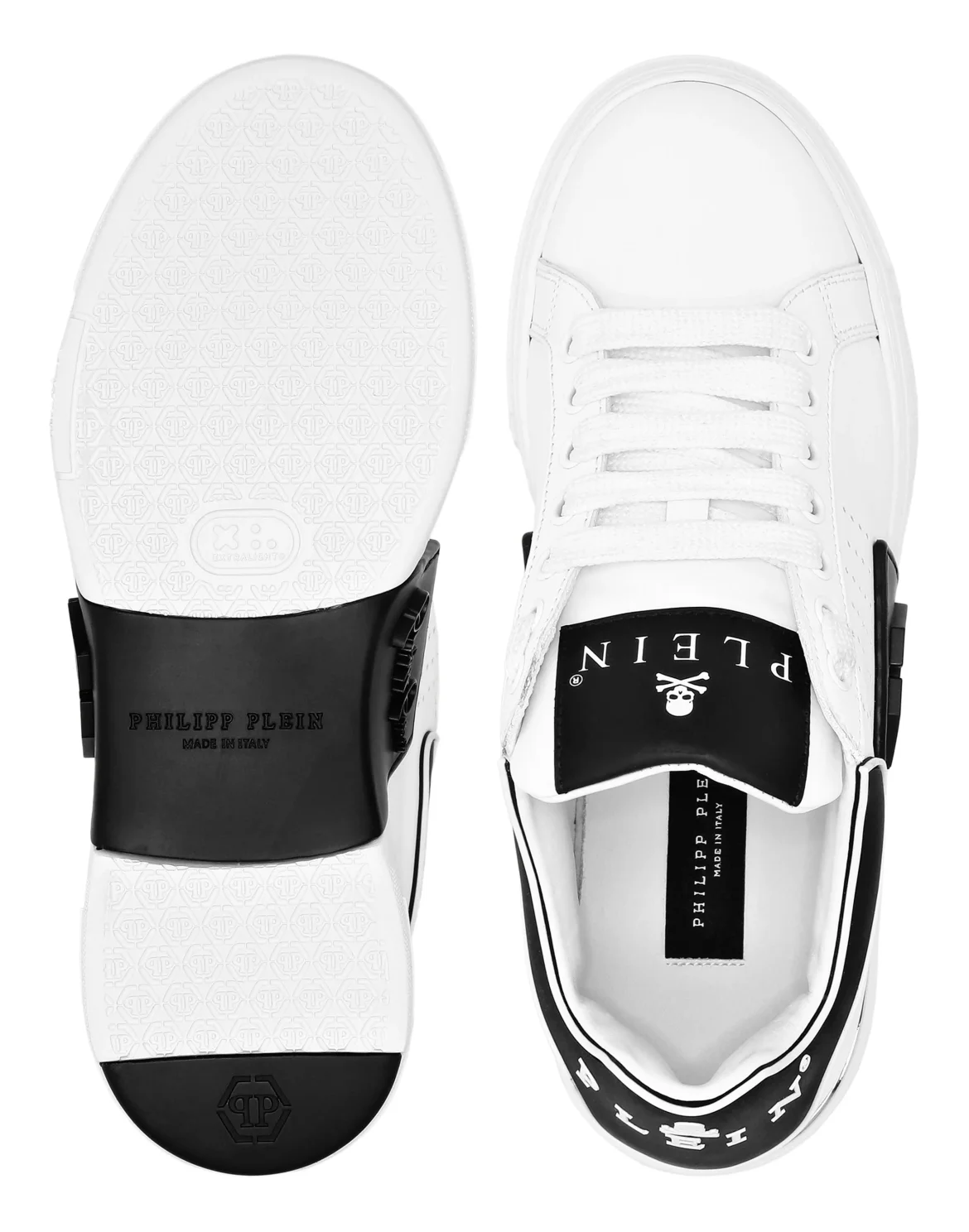 Nappa Leather Sneakers Low Top Hexagon, цвет: Белый