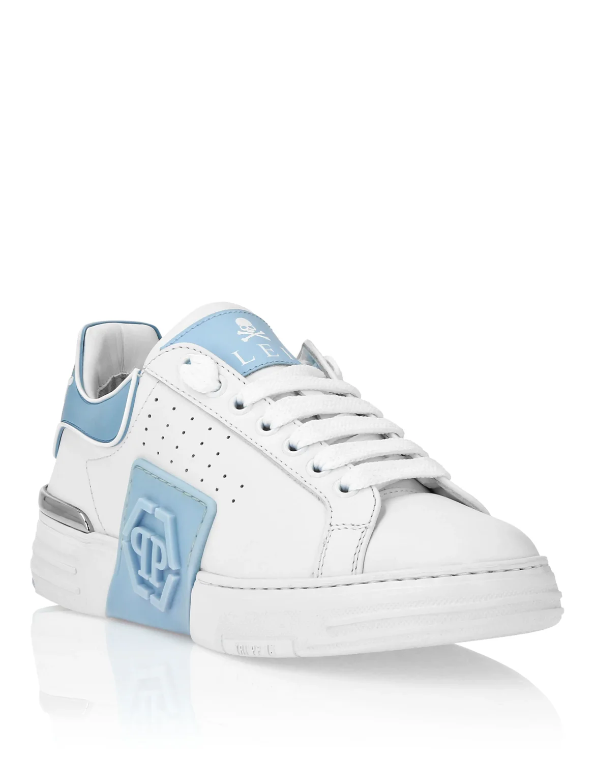 Nappa Leather Sneakers Low Top Hexagon, цвет: Голубой