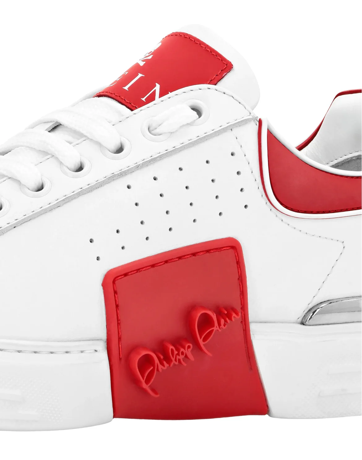 Nappa Leather Sneakers Low Top Hexagon, цвет: Белый