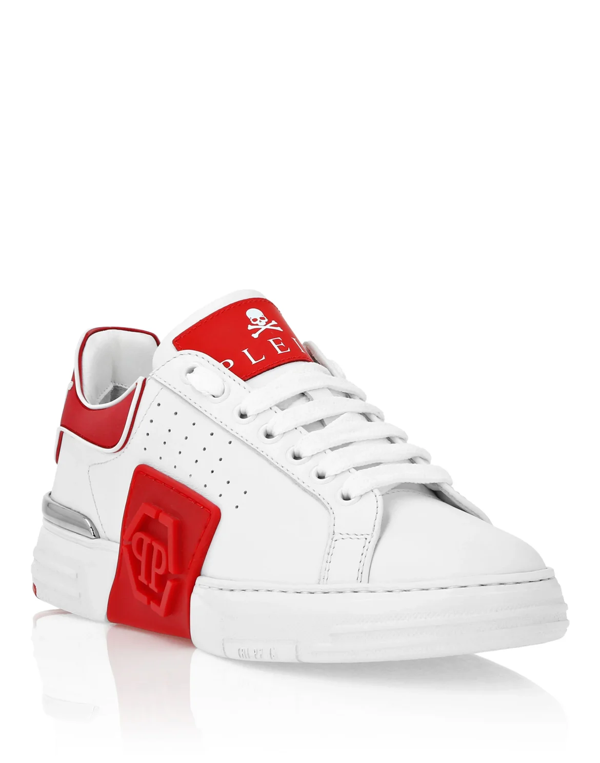 Nappa Leather Sneakers Low Top Hexagon, цвет: Белый