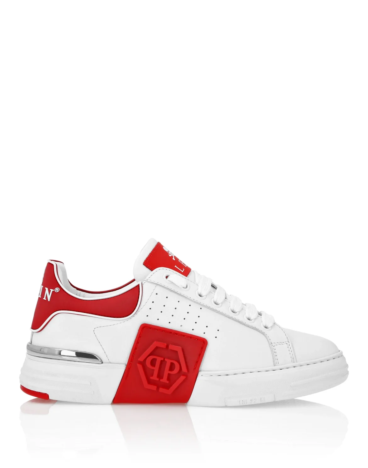 Nappa Leather Sneakers Low Top Hexagon, цвет: Белый