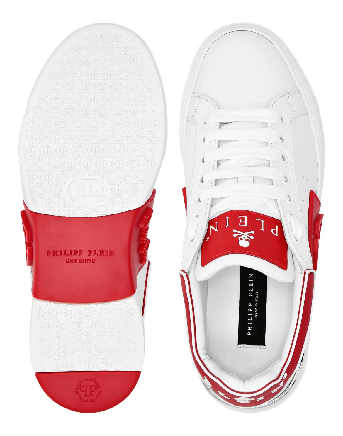 Nappa Leather Sneakers Low Top Hexagon, цвет: Белый
