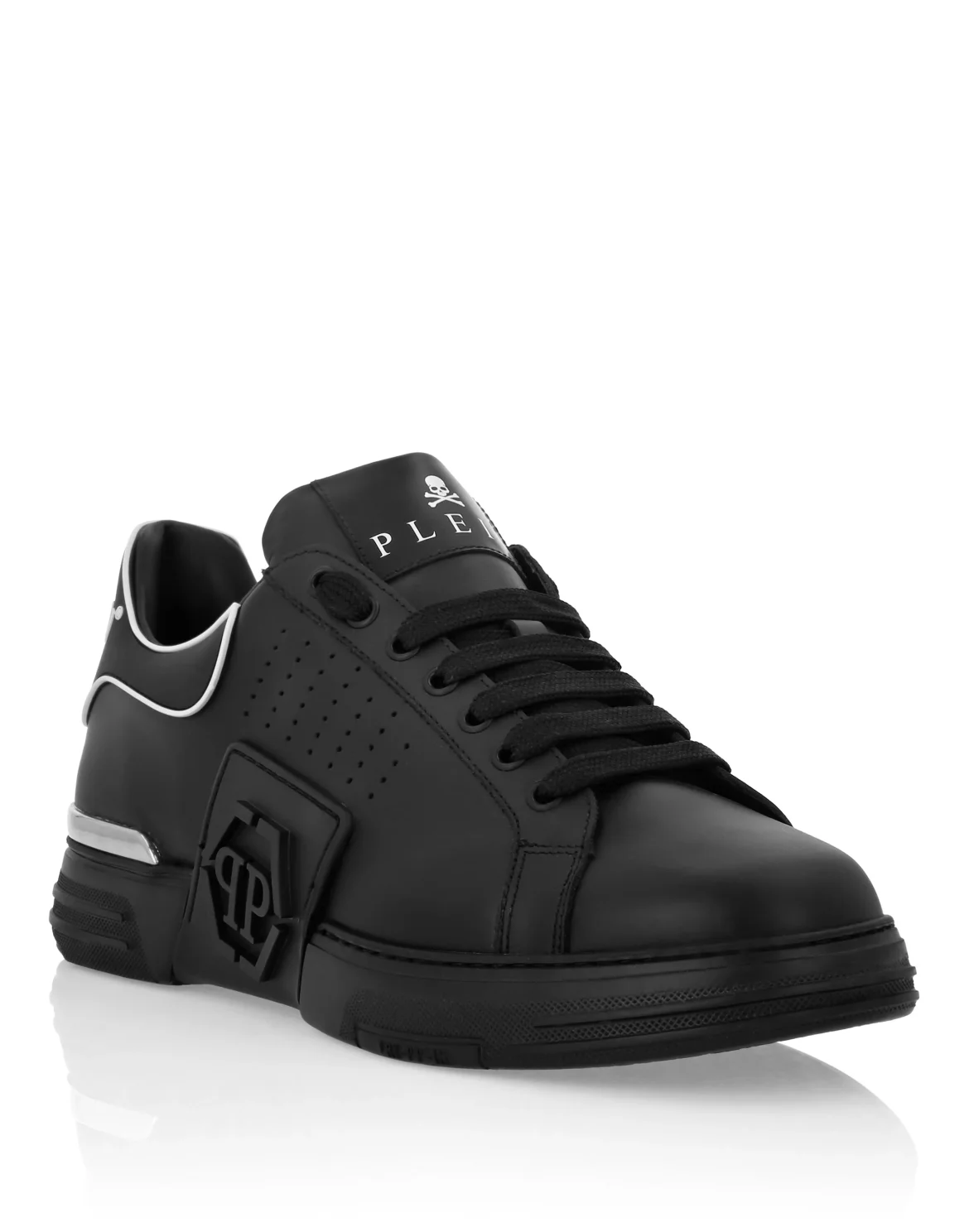 Nappa Leather Sneakers Low Top Hexagon, цвет: Черный