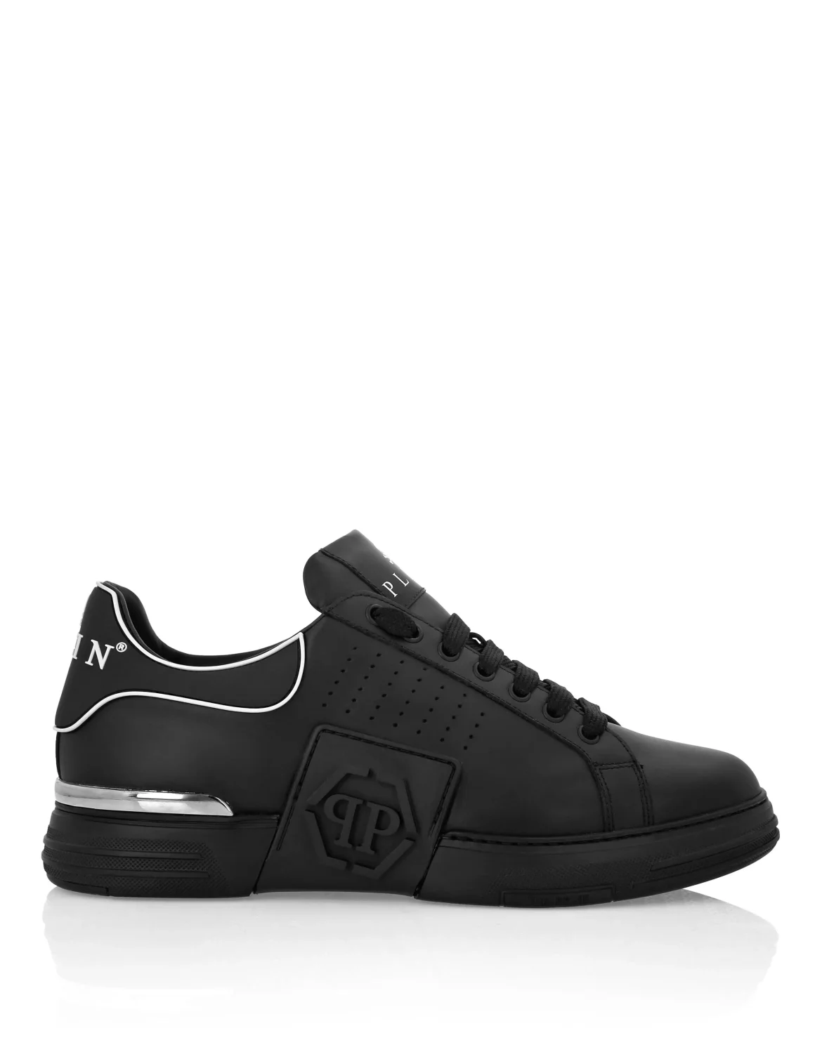 Nappa Leather Sneakers Low Top Hexagon, цвет: Черный