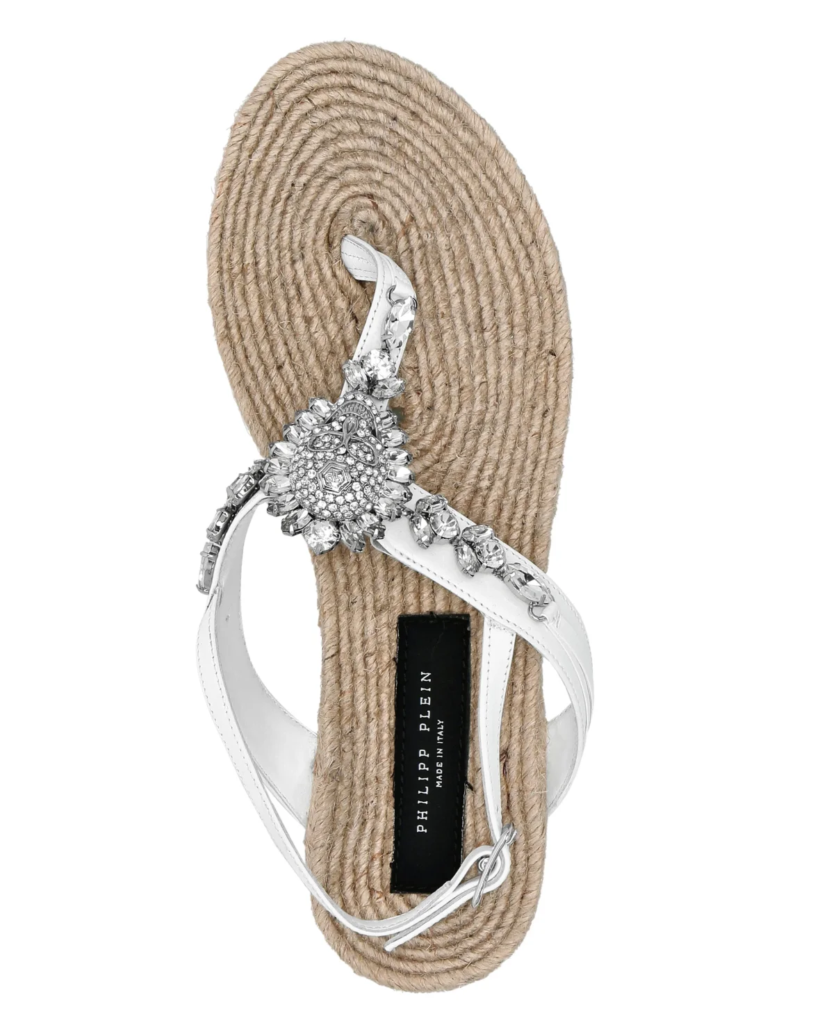Flat Sandals Strass Skull, цвет: Белый
