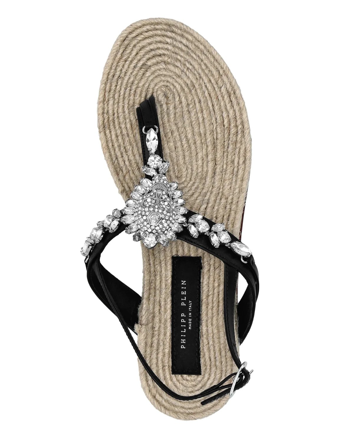 Flat Sandals Strass Skull, цвет: Черный
