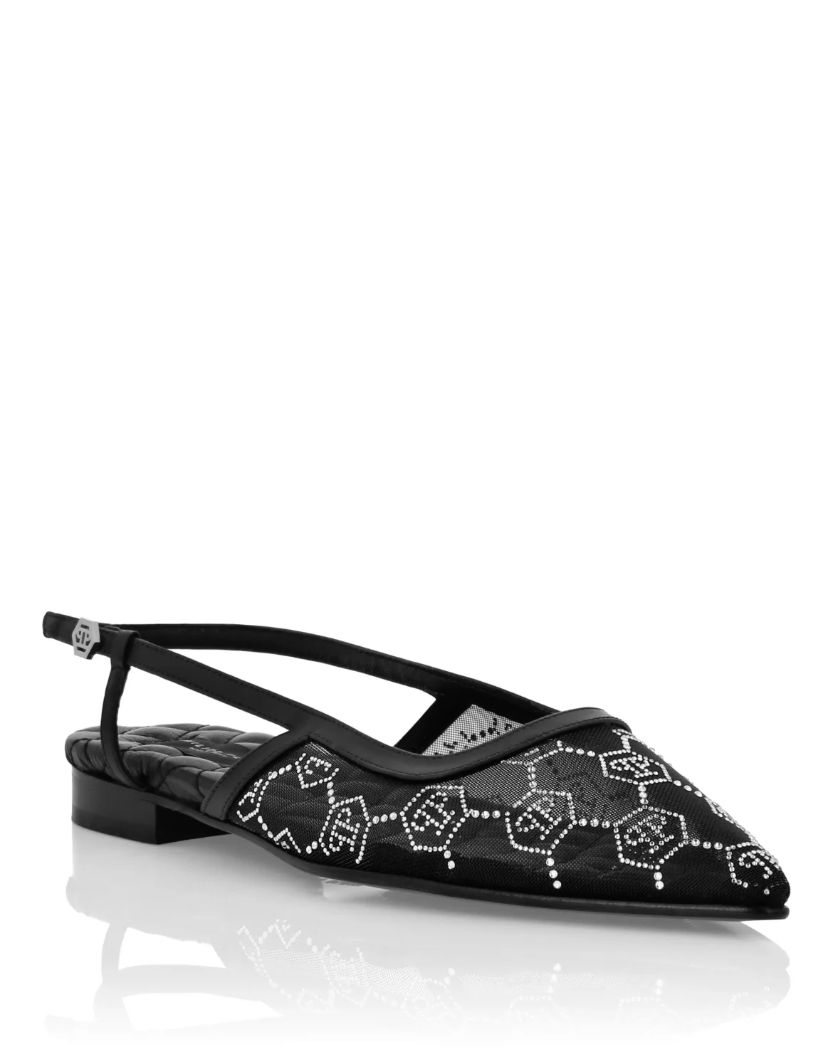 Slingback Ballet Flats Monogram Strass, цвет: Черный