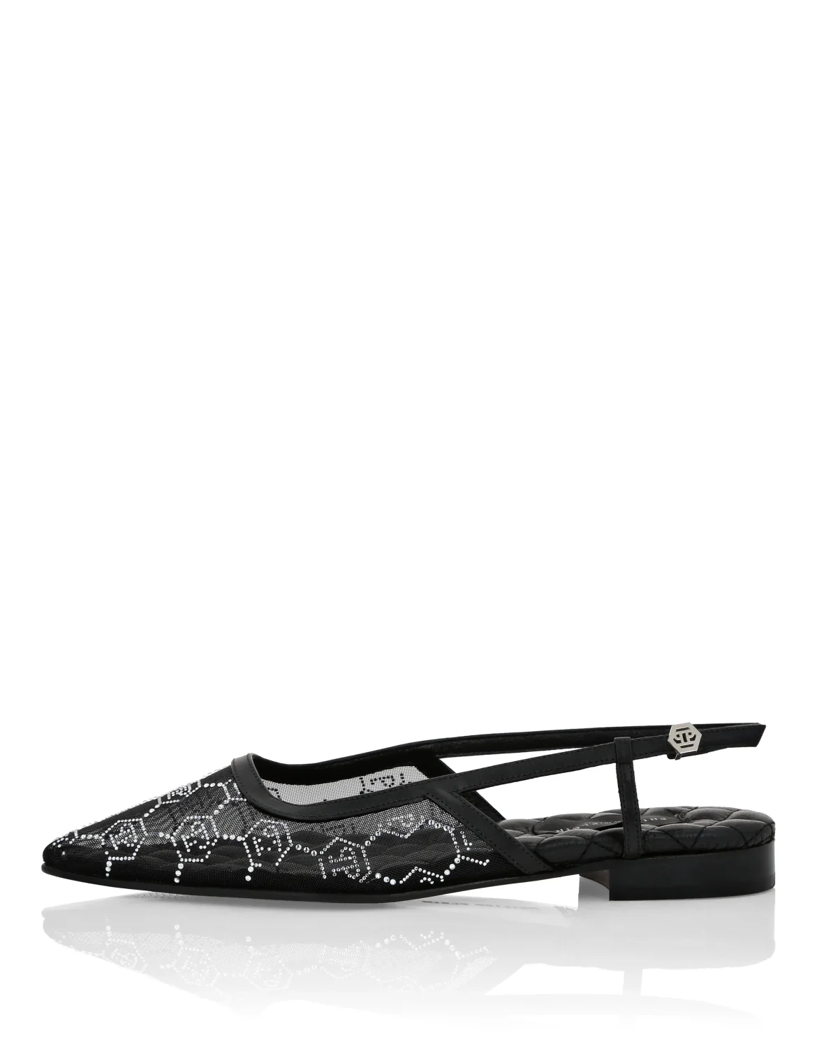 Slingback Ballet Flats Monogram Strass, цвет: Черный