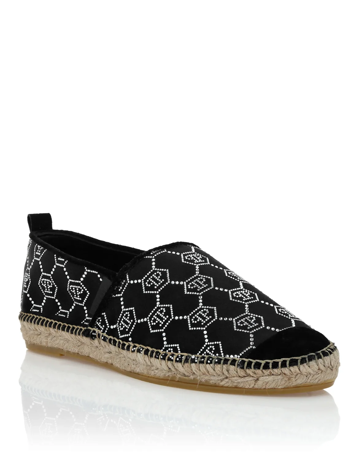 Satin Espadrillas Monogram Strass, цвет: Черный