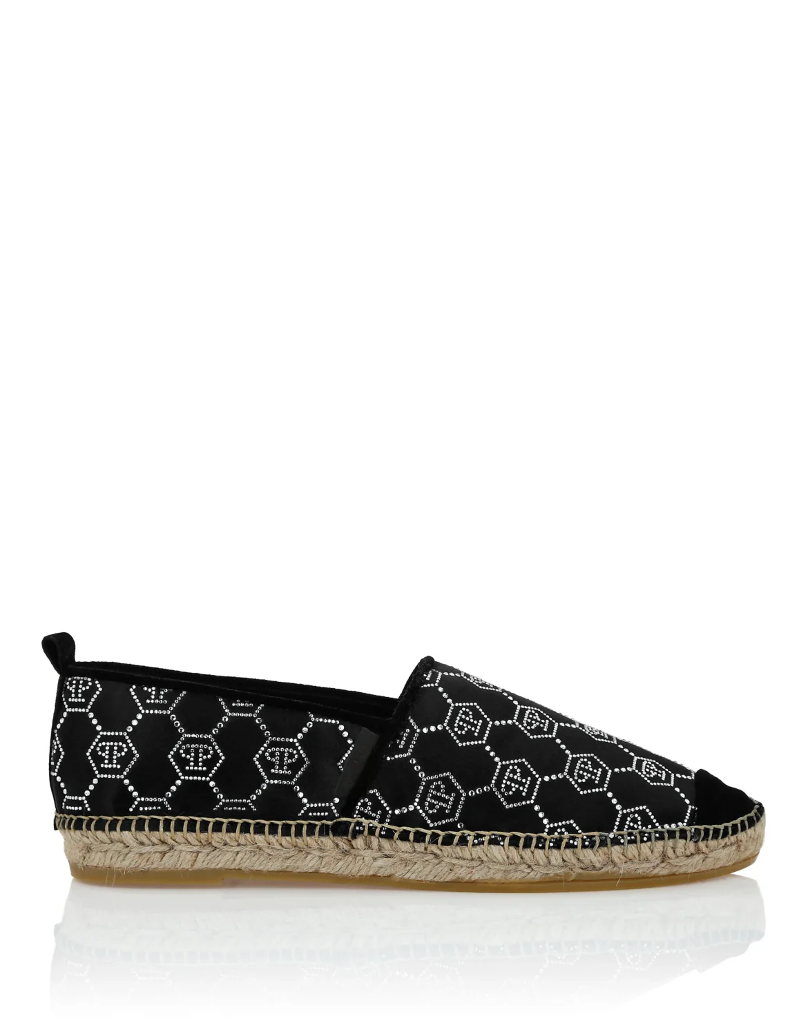 Satin Espadrillas Monogram Strass, цвет: Черный