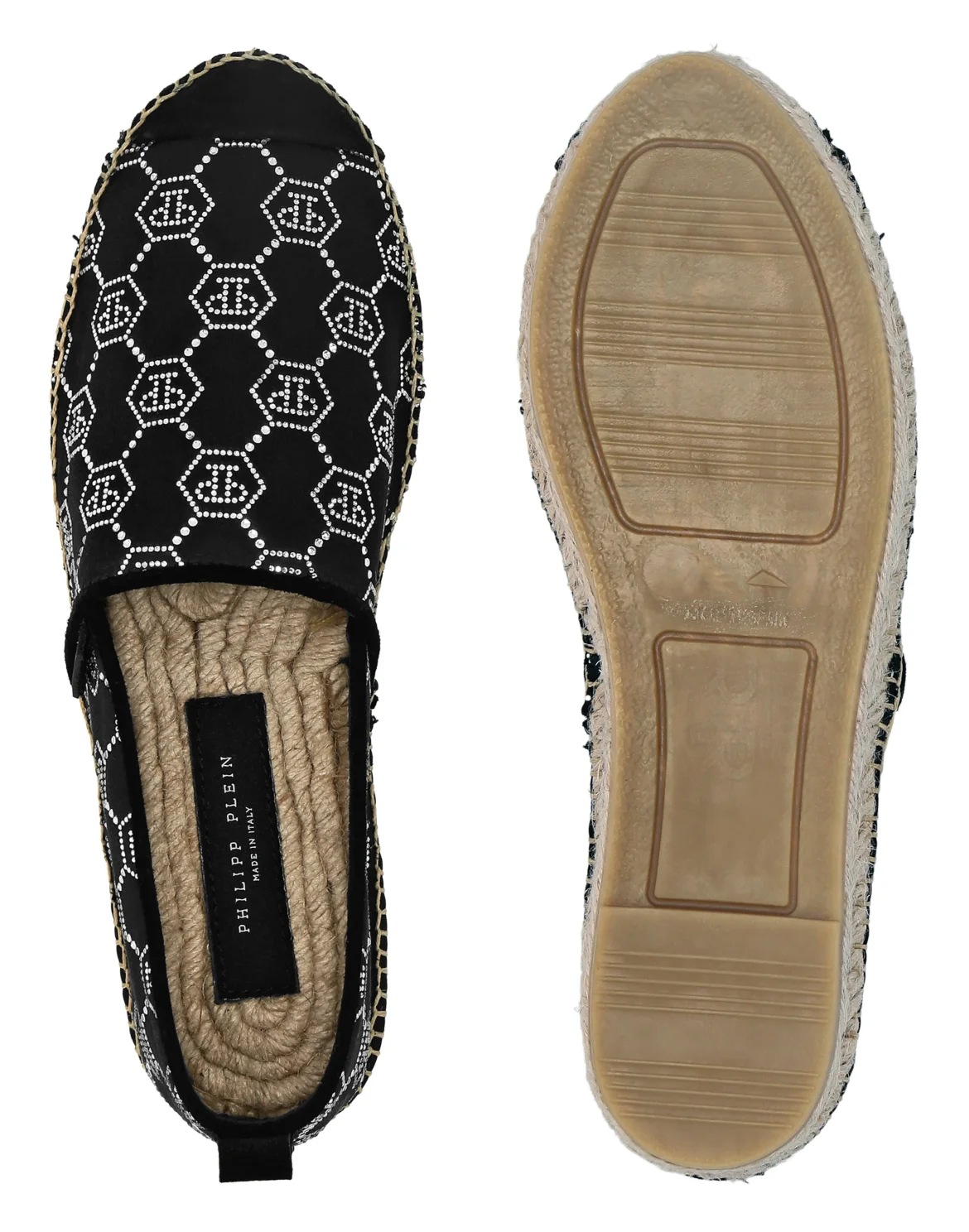 Satin Espadrillas Monogram Strass, цвет: Черный