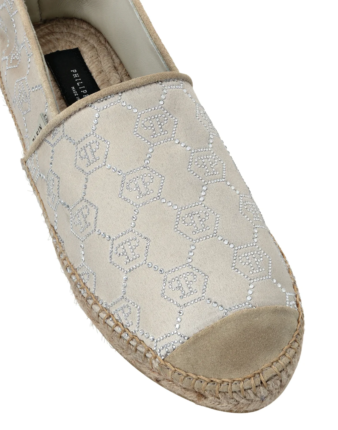 Satin Espadrillas Monogram Strass, цвет: Бежевый