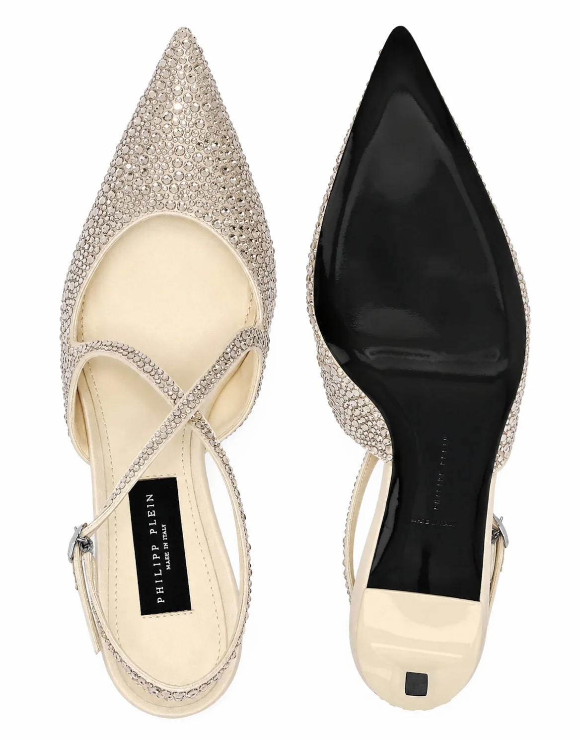 Slingback Shoes Strass, цвет: Бежевый