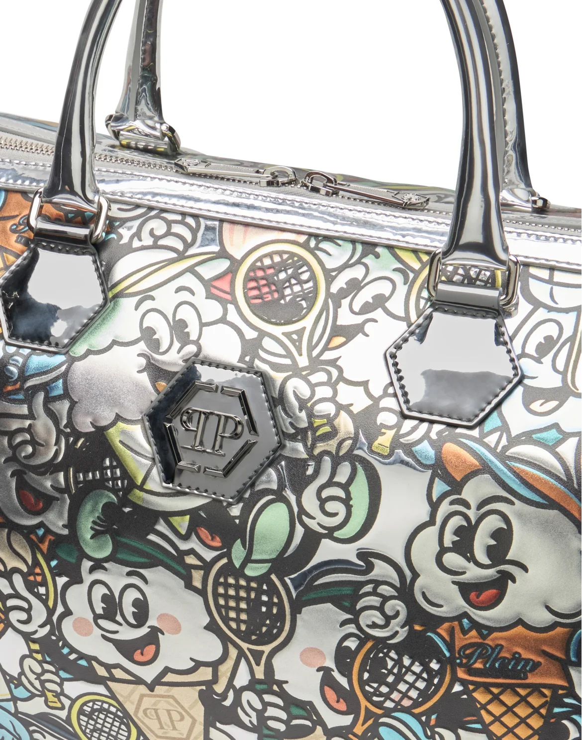 Mirror Weekend Bag Ice Cream Monsters, цвет: Серебристый