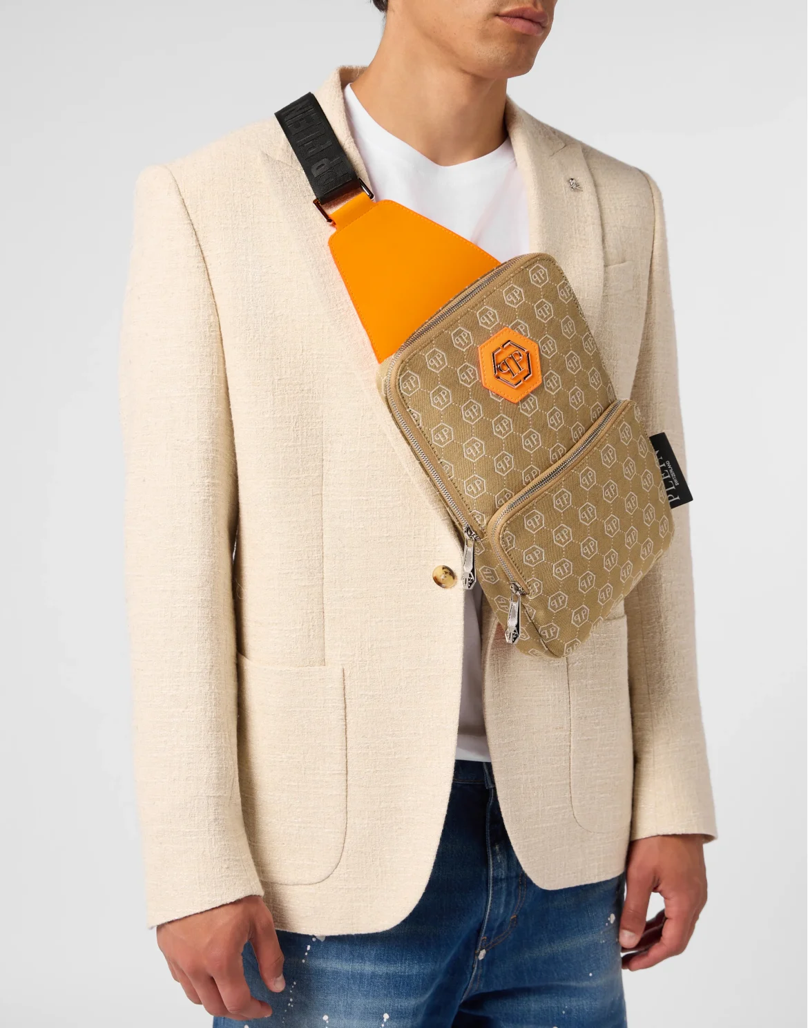 Cross Body Bag Jacquard Monogram, цвет: Оранжевый