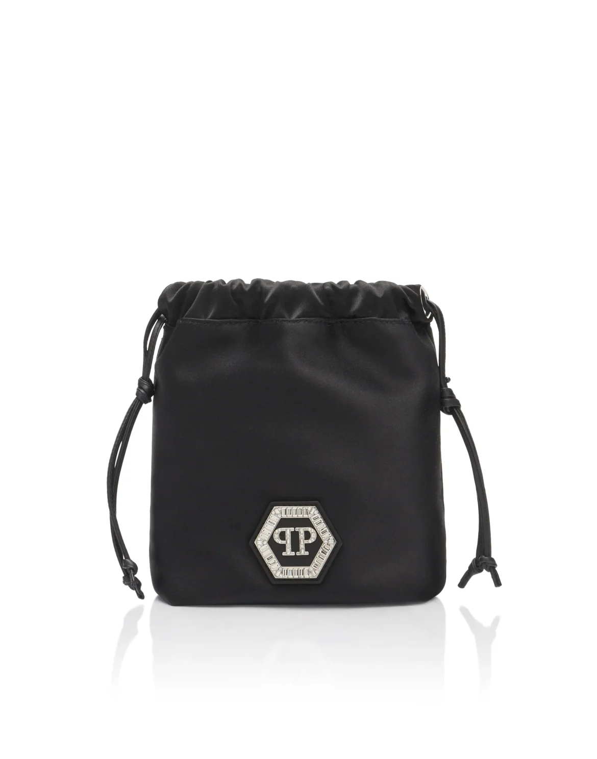 Small Top Handle Bag Flower Strass, цвет: Черный