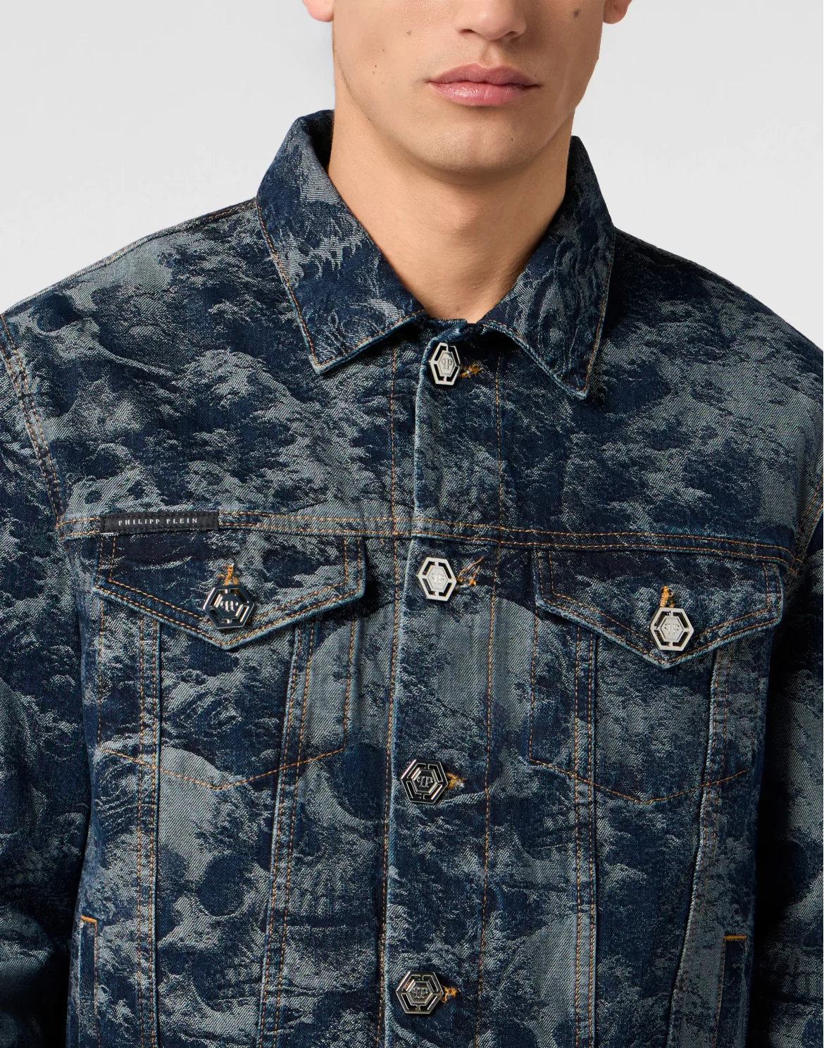 Trucker Jacket  All-Over Skull Skull, цвет: Синий