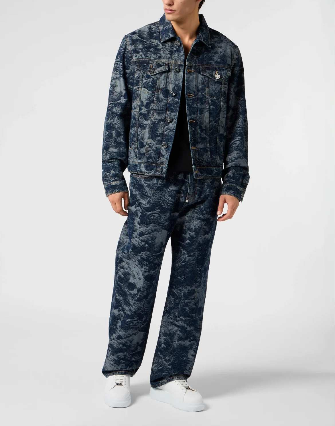 Trucker Jacket  All-Over Skull Skull, цвет: Синий