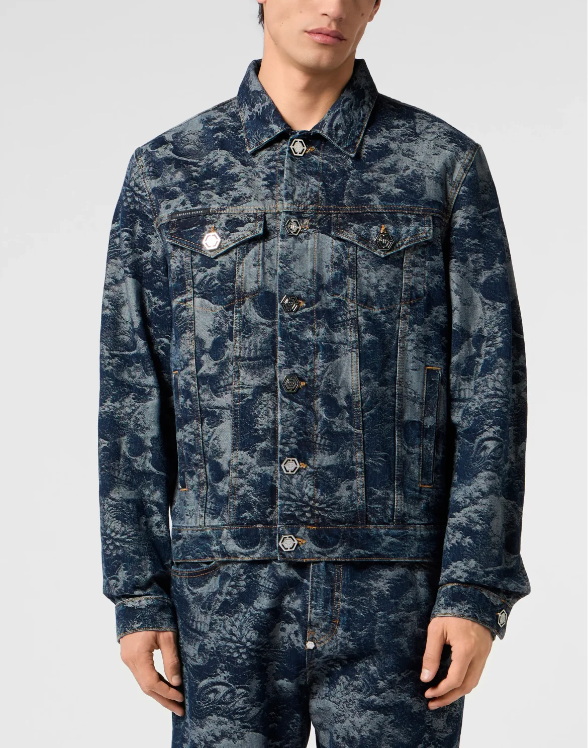 Trucker Jacket  All-Over Skull Skull, цвет: Синий