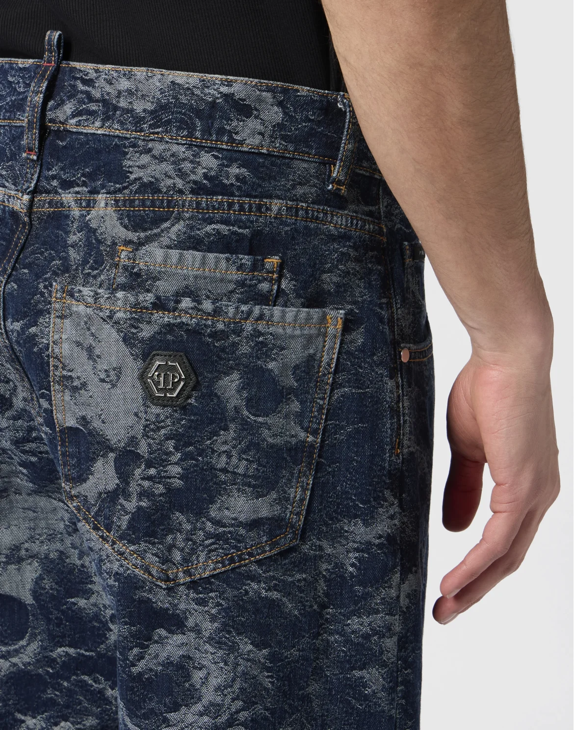 Beach Boy Fit Jeans All-Over Skulls Skull, цвет: Синий