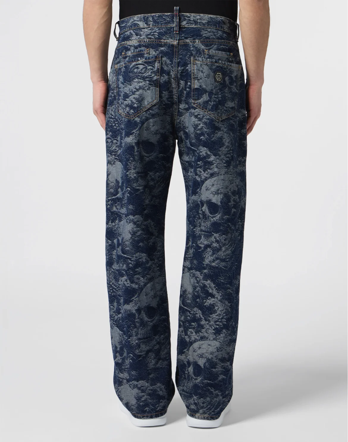 Beach Boy Fit Jeans All-Over Skulls Skull, цвет: Синий